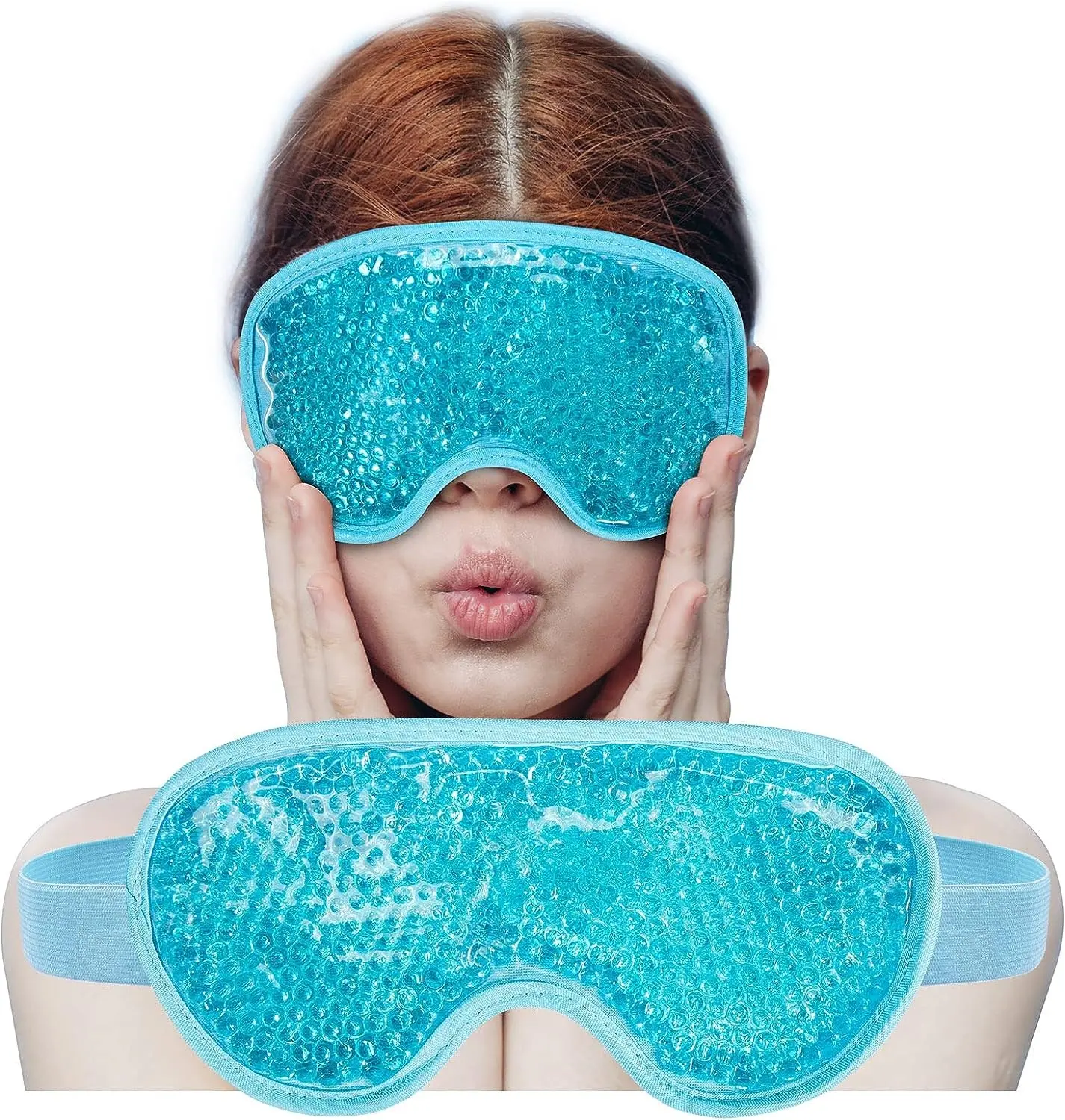 Venta caliente Máscara de enfriamiento para los ojos con cuentas de gel Compresa fría reutilizable Paquete de hielo Almohadillas de enfriamiento para los ojos para dormir