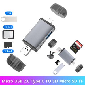 6 in 1 Kartenleser Micro USB 2.0 Typ C zu SD TF Adapter Zubehör OTG Card reader Smart Memory SD Kartenleser - Product Image 2