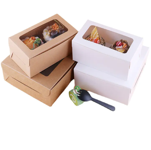 <strong>9</strong> Hole Cake Box Picnic Take Out Cupcake Slice Cake Chocolate Macaroon Set Packing Packaging Box Take Away With Pvc Clear <strong>Window</strong>