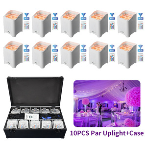USA Warehouse 6x18W Battery Powered Uplights <strong>DMX</strong> <strong>Control</strong> <strong>RGBWA</strong> UV 6in1 <strong>Wireless</strong> LED Uplight Par Light for Wedding Stage - Product Image 1