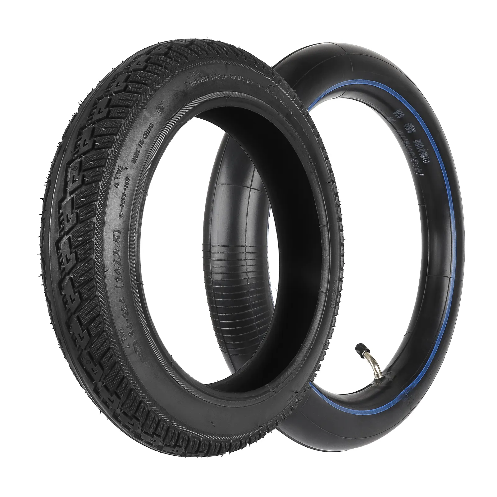 CST 14*2.5(C1813) 내부 튜브 및 외부 타이어 14 인치 내부 튜브 (45 도 밸브 포함) 전기 스쿠터 휠 타이어 부품에 적합