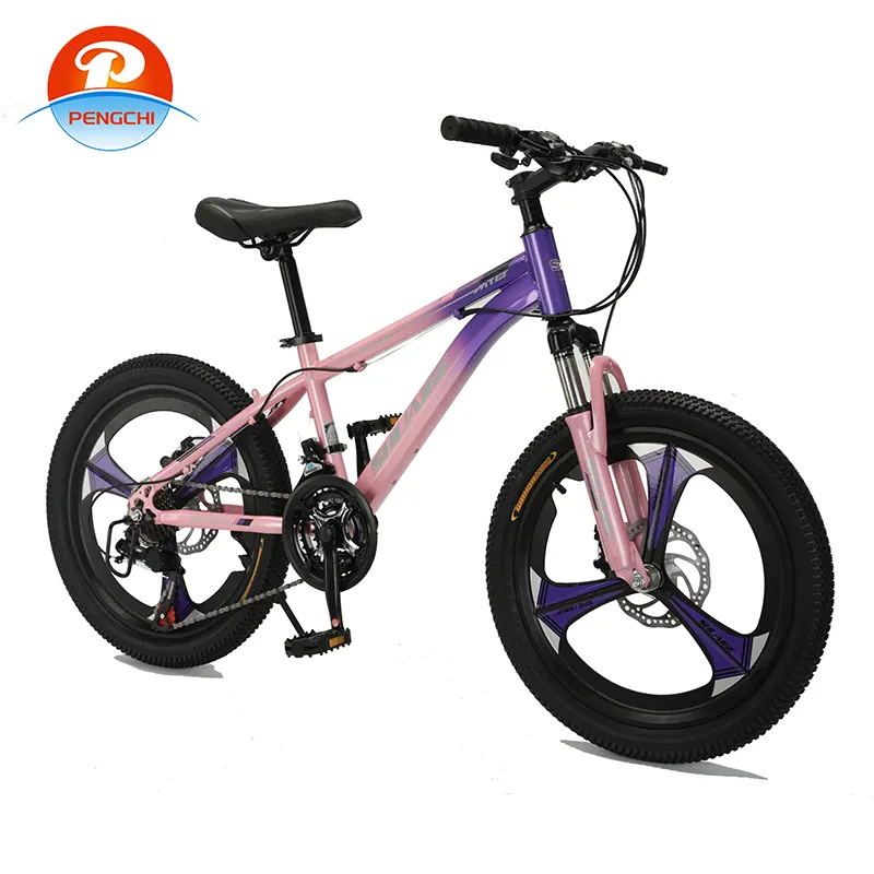 Sepeda gunung, 20 inci, merah muda, sepeda gunung 21-kecepatan dengan tiga pisau Magnesium Aloi roda sistem rem cakram baja