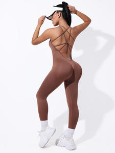 ชุดจั๊มสูทกีฬาเอวสูง ให้ความอบอุ่น ตัดเย็บสวยงาม เหมาะสำหรับออกกำลังกาย สีน้ำตาลเข้ม ชุดจั๊มสูทสำหรับวิ่งพักผ่อน - Product Image 4