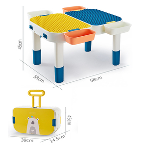 Kids Activity Table Set <strong>All</strong>-in-one Multi Compatible Suitcase Building Block Table Versatile <strong>Toys</strong> - Product Image 1