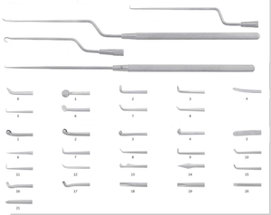 Cerrahi aletler otoskop aletleri yüzük curette/kulak curette/tıbbi curette