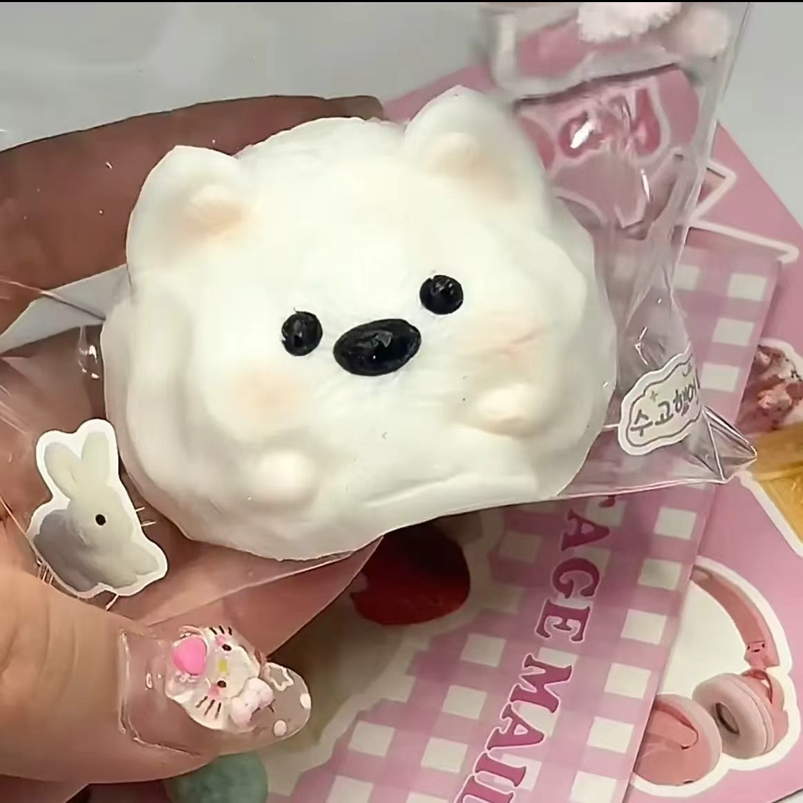 Petit chien blanc lait coquillage