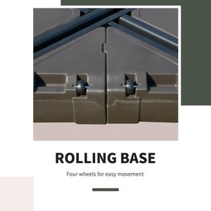 重型<span class=keywords><strong>10</strong></span>英尺大型户外双顶天井罗马吊伞底座，带轮子水沙填充100L高密度聚乙烯伞底座
