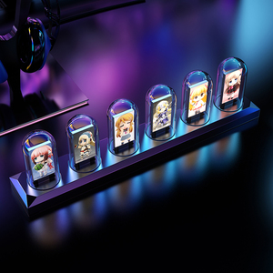 จําเป็นต้องติดตั้งนาฬิกาหลอดดิจิตอล IPSTUBE Nixie พร้อมนาฬิกาตั้งโต๊ะเรืองแสง LED RGB สําหรับการตกแต่งเดสก์ท็อปสําหรับเล่นเกมพร้อมกล่องของขวัญ