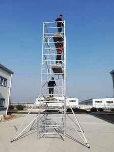 Andamio plegable de aluminio móvil, plataforma de 8m con marco de escalera y rueda - Product Image 3