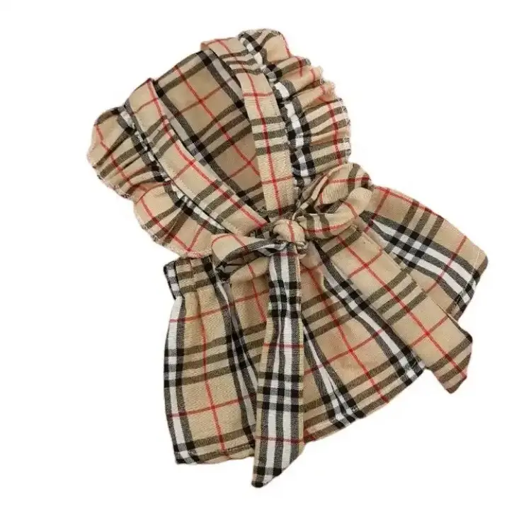 Lovable Luxury Pet Cat Clothes Cat Skirt Plaid Dress for Small Cat Dog