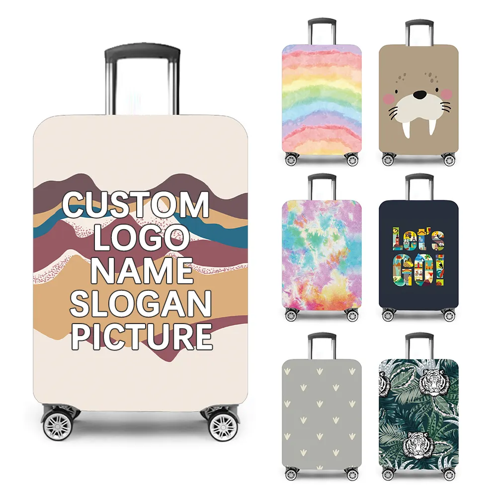 Sublimation Waterproof Travel Luggage Handle Suitcase Trolley Bags Valise Protection Cover