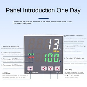 Controlador de temperatura PID Digital con pantalla LED, entrada inteligente de 220VAC y 24DC, compatible con voltaje y corriente K TC RTD, 72 pulgadas, 2017 - Product Image 4