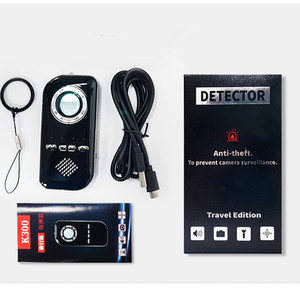 RF tarayıcı K300 seyahat kolay kullanım otel koruma Anti-casus gizli kamera alarmlı dedektör kızılötesi USB şarj izleme - Product Image 6