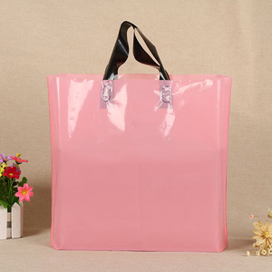可重复使用的LDPE/HDPE软环手柄服装袋塑料购物袋，带软环手柄 - Product Image 1