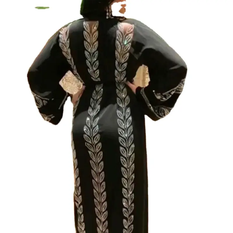 ملابس كيمونو إسلامية ، ملابس شيفون جديدة ، للسيدات, ملابس إسلامية جديدة مطرزة ، ملابس إسلامية باللون الأسود ، عباية دبي الأفضل مبيعاً في دبي