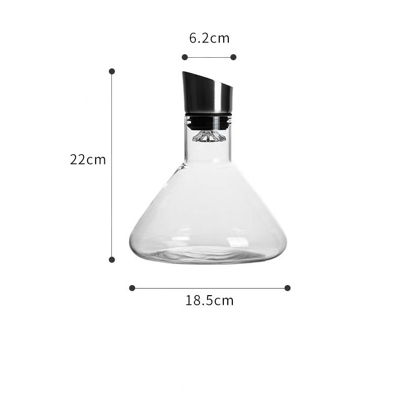 Clear Flat bottom decanter with lid