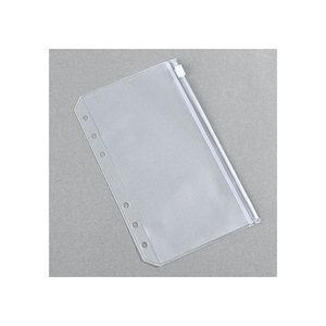 PVC a5 a6 a7 gevşek yaprak 6 delik fermuar kılıfı kart mat şeffaf küçük zip çanta 6 klasörler için - Product Image 2