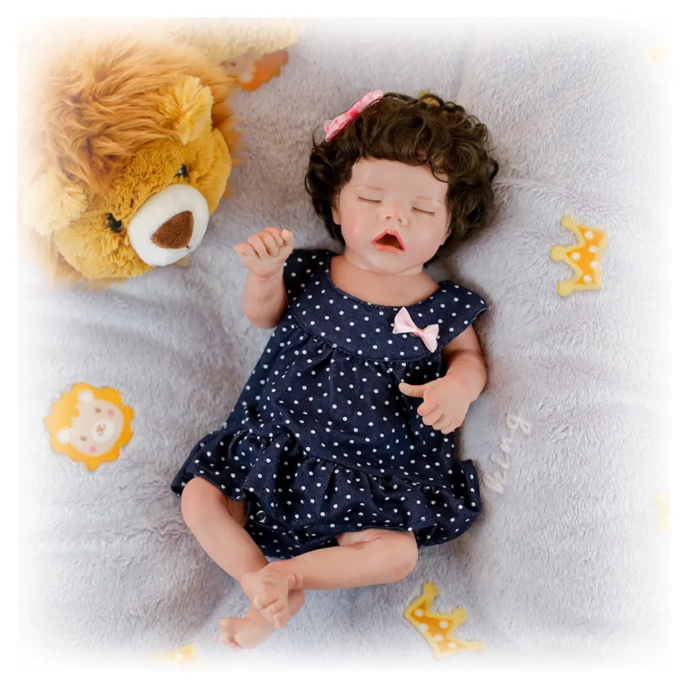 Lifereborn plus récent 18 ''48cm fermé les yeux réaliste dormir Reborn poupées Silicone nouveau-né bébé fille à vendre