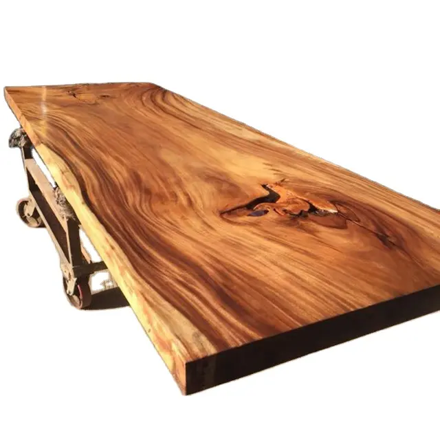 Dikte 5-7Cm Eettafel High End Speciale Ontwerp Effen Walnoot Houten Plaat Tafel