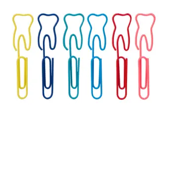 V-P247 Custom logo tooth shaped personalized metal paper clip for school office