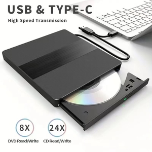 USB 3.0 USB C外置CD/DVD RW驱动器读取刻录机便携式DVD播放器光盘驱动器适用于笔记本电脑Windows 11 10 Linux OS Mac - Product Image 3