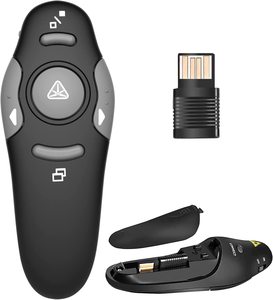 Presentazione Clicker Wireless Presenter Remote, PowerPoint Clicker con puntatore Laser, RF 2.4GHz USB Wireless Presenter Clicker - Product Image 1