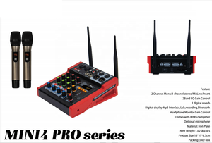 Pro ses güç mikser 4 kanal Mini powered ses karıştırma konsolu 80w * 2 güç amplifikatörü 2 kişisel canlı akışı için mikrofon - Product Image 5