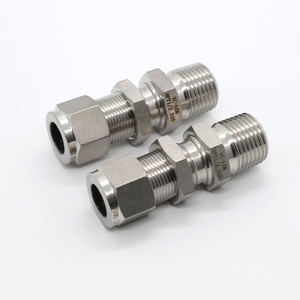 YBMC Tube to Male <strong>Pipe</strong> Bulkhead Male Connector for Instrument Compression Fittings with Double Ferrule Cutting Ring - Product Image 2