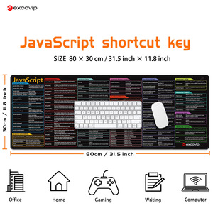 Auf Lager JavaScript Short cut Keys Spickzettel Tastatur matte XL Extended Large Gaming Mouse pad Rutsch feste genähte Kante - Product Image 2