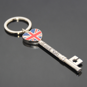 英国国旗定制联合国旗心形钥匙扣英国旅游纪念品钥匙圈搪瓷金属伦敦雕刻钥匙扣 - Product Image 2