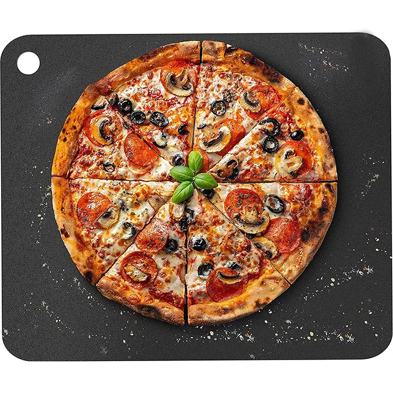 Sartén de acero para Pizza, plato para cocinar comida saludable con aceite vegetal para horno o parrilla