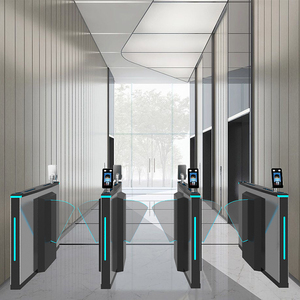 Puerta de barrera de solapa automática con escáner de código RFID QR para sistema de control de acceso de edificios de oficinas