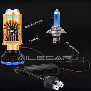 Araba LED farlar için Bi H4 LED projektör ampul 62W Mini LED lazer ışık lensi - Product Image 6