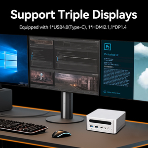 XCY Mini PC AMD R7 8845HS Dual RJ45 LAN Wifi6 BT5.2 4K Display Office Gaming Minipc Gamer Win10 <strong>Computer</strong> - Product Image 3