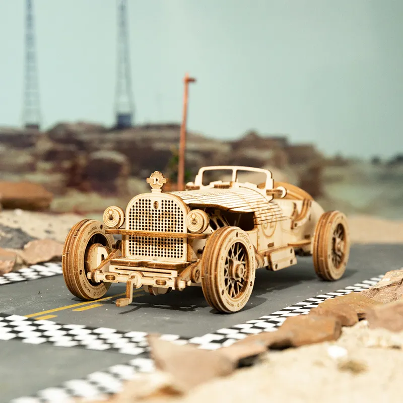 Cpc Gecertificeerd Speelgoed Robotime Rokr Fabriek Kids Game Cadeau 3d Houten Auto Puzzels