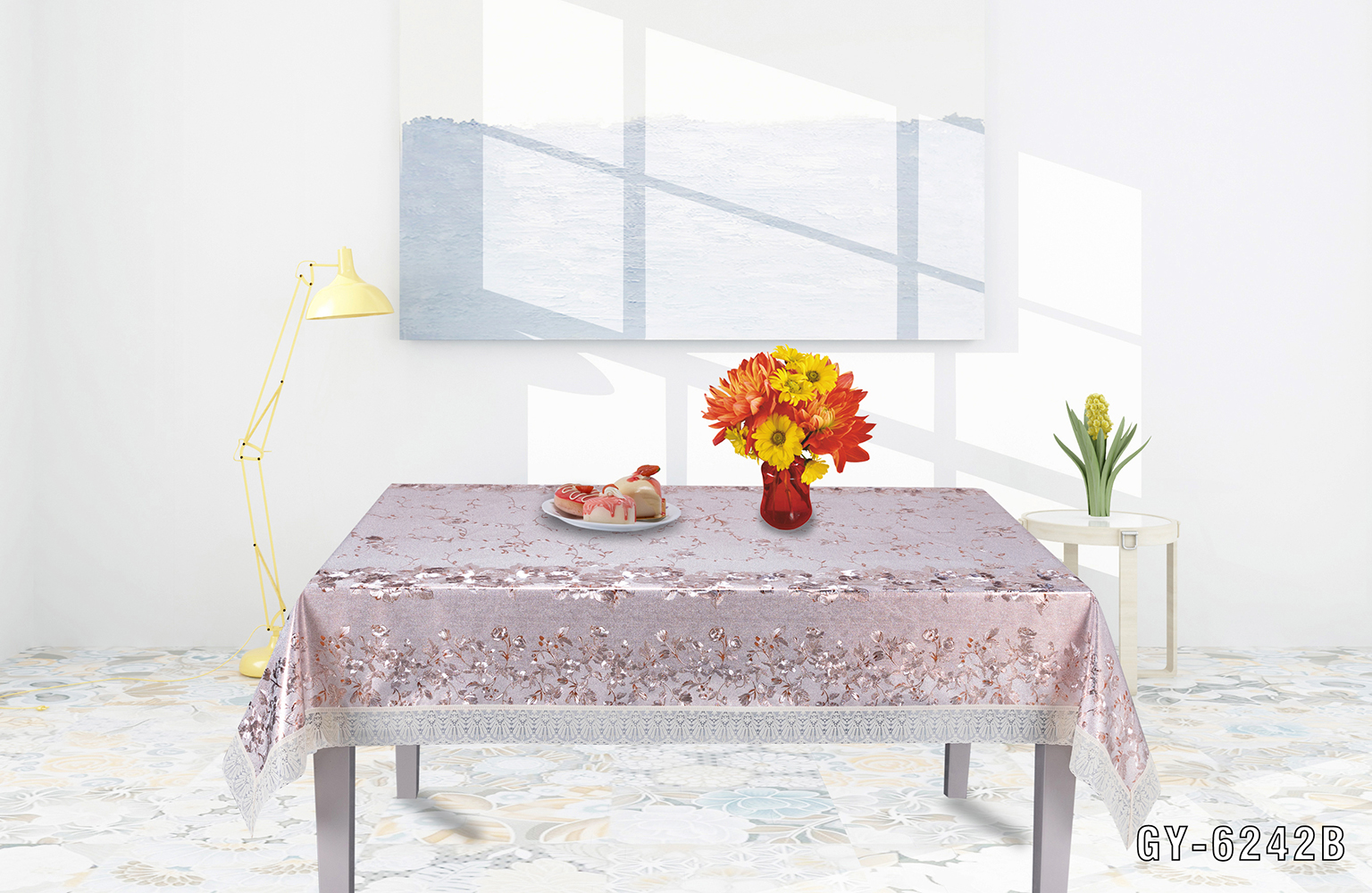 Easy Clean Lace Edge PVC Independent Table Cloth Sheet