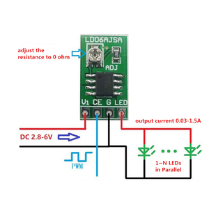 DC 3.3V 3.7V 5V LED Driver 30-1500MA modulo regolabile a corrente costante scheda di controllo PWM per torcia LED USB 18650 li-ion - Product Image 2