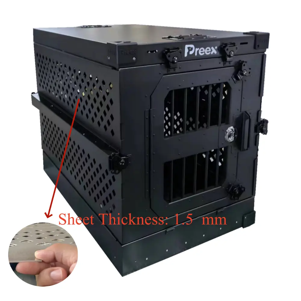 Cage pour animaux de compagnie pliable en aluminium à impact extérieur Cages pour chiens épaissies et respirantes Sac de transport de voyage en métal inoxydable