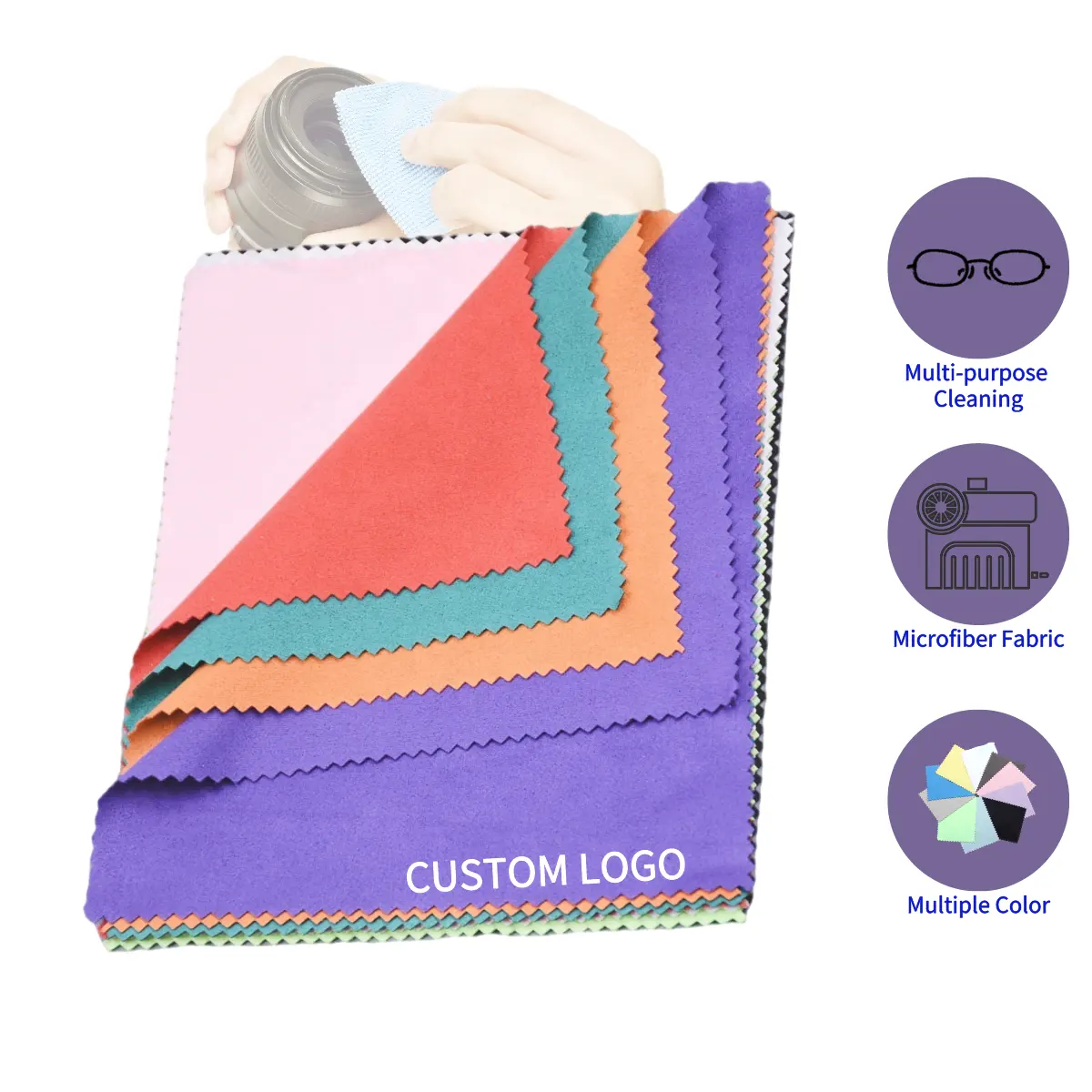 Wholesale Custom Print Logo Microfiber Sunglass Cloth Microfibre Lens Screen Eyeglass Eye Glass Wipe Cleaning Cloth for Glasses