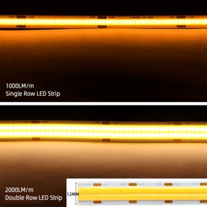 超明るい600LED/m 24V LEDストリップCRI ≥ 90フレキシブルダブルロウCOB LEDストリップライトLuz De Tira Led Cob - Product Image 4
