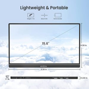 Portable <strong>Monitor</strong> 15.6'' 1080P FHD USB C Display HDR Eye Care External Screen W/Smart Cover PC Mac Phone for Xbox <strong>Switch</strong> PS5 - Product Image 2