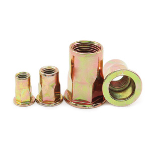 M4 M5 M6 M8 M10 sınıf 4.8 karbon çelik çinko kaplama düz yuvarlak kafa iç ve dış yarım hex perçin fındık - Product Image 6