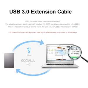 USB 3.0 A公AM至USB 3.0母AF USB3.0延长电缆1m 1.5m 1.8m 3m高速5gbps数据电缆转换器适配器 - Product Image 3