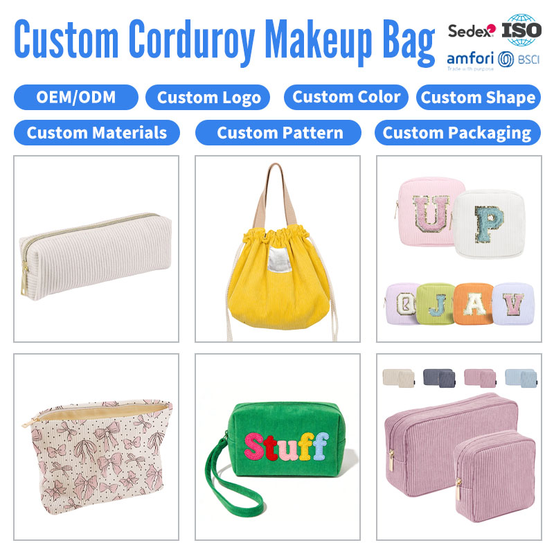 Bolsa de Maquillaje de Pana Personalizada