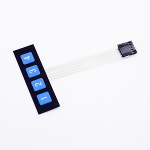 1x4 Interruptor de membrana de matriz de 4 teclas Teclado Panel de control de teclado flexible con botones de silicona de metal de goma Contacto de cúpula de metal - Product Image 3