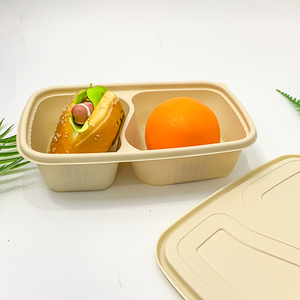 使い捨てバイオベースの環境にやさしい食器3コンパートメント食品容器レストラン用ボックス