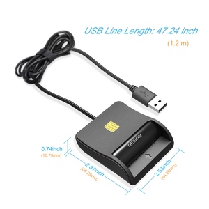 High-End USB 2.0 Smart Card Reader Writer Unterstützt ATM, IC, ID, SIM-Magnet chip