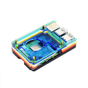 Raspberry Pi generazione 4 B arcobaleno/guscio acrilico bianco e nero con ventola di raffreddamento per un aspetto bellissimo e connessione esterna - Product Image 2