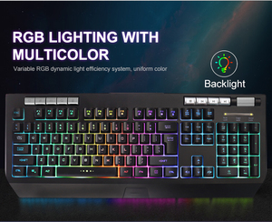OEM 104-Key RGB Rainbow Backlit Membrane Gaming <strong>Keyboard</strong> with Palm Rest Custom LED RGB Full Size Gaming <strong>Keyboard</strong> with Knob - Product Image 5