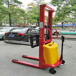 1 tonelada 1,6 M Grúa apiladora semi eléctrica carretilla elevadora de elevación apilador eléctrico semiautomático de carga y descarga - Product Image 2